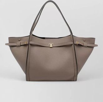 Tod's shoulder bag structured shape textured finish double handles