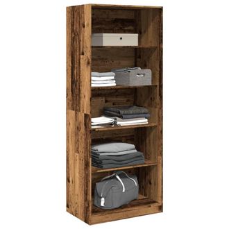 Berkfield Home Wardrobe Old Wood 80x50x200 cm Engineered Wood in Brown | Size: 80 x 50 x 200 cm