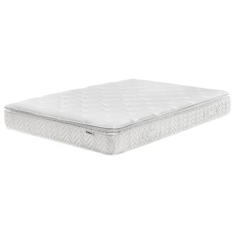 Beliani Colch&oacute;n Moderno Doble 160 X 200 Cm Con Muelles Ensacados Fibra De Bamb&uacute; 7 Zonas Firme Luxus