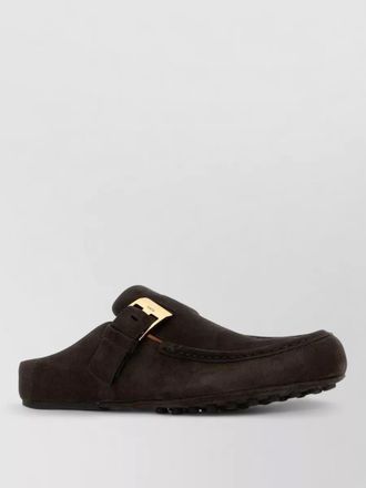 Tod's suede slippers buckle detail rubber sole