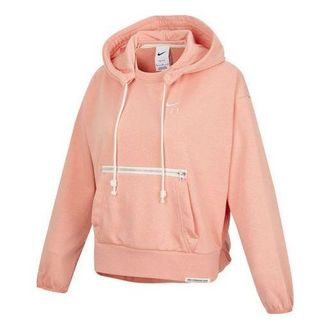 Nike (WMNS) Nike Embroidered Logo Big Pocket Short Sports Hoodie Light Orange DA6484-824