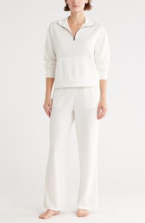Tart Paxe Scuba Knit Half Zip Pullover & Pants Lounge Set in Gardenia at Nordstrom Rack, Size X-Large