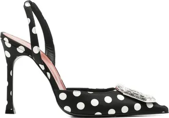 Amina Muaddi Camellia Polka-dot-pattern Pumps