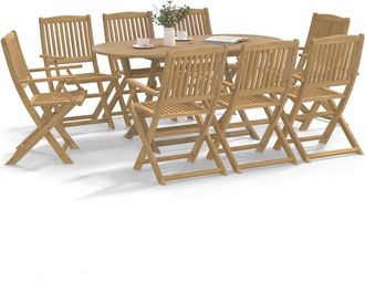 vidaXL Vidaxl - Sillas Jard&iacute;n Plegables 8 Uds Madera Maciza Acacia 54,5x58x90cm