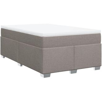 vidaXL Cama Box Spring Con Colch&oacute;n Tela Gris Taupe 120x190 Cm Vidaxl