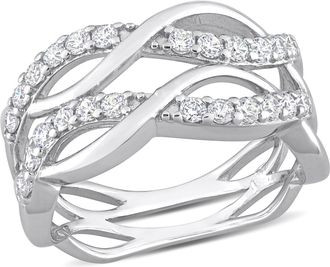 Mimi & Max 1 1/10ct TGW Cubic Zirconia Crisscross Ring in Sterling Silver