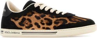 Dolce & Gabbana Womens Printed Calf Hair Saint Tropez Light Sneakers Leofnaturale