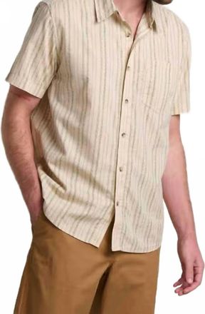 Toad & Co Fletch Short-Sleeve Shirt In Salt Vertical Print