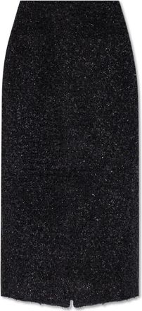 Balenciaga Tweed Rok - Dames - Midirokken - Zwart - M - Tweed - Rokken