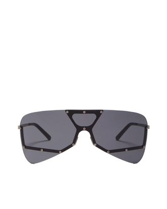 Rick Owens Tower Stainless Steel Aviator Sunglasses