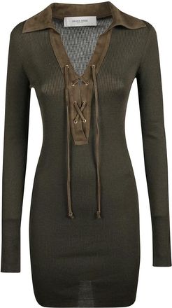 Golden Goose Orly Dress - Dames - Kleedjes - Groen - S - Wol - Kleedjes