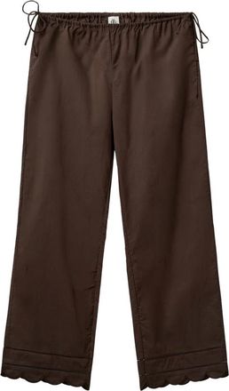 The Garment Wide Trousers, female, Brown, Size: XS Kirsten Cotton Trousers with Scalloped Hem