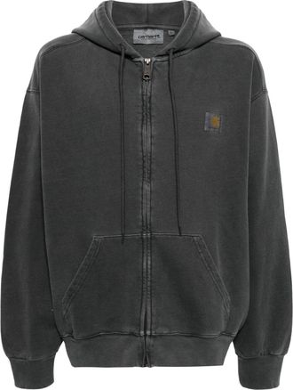 Carhartt Work in Progress logo-appliqu&eacute; zip-up hoodie - unisex - Cotton - S - Grey