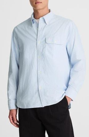 Madewell Oxford Stripe Button-Down Work Shirt in Blue Stripe at Nordstrom Rack, Size Xx-Large