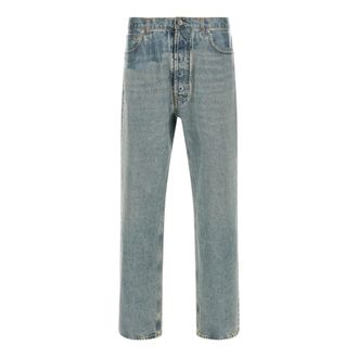 Maison Margiela Straight Jeans, male, Blue, Size: W31 Taped Straight-leg Jeans