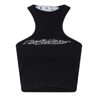 Off-white Off White Dames/Dames Relaxed Fit Tanktop (Zwart)