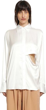 Andrea Ya'aqov Cut-Out Shirt in Satin