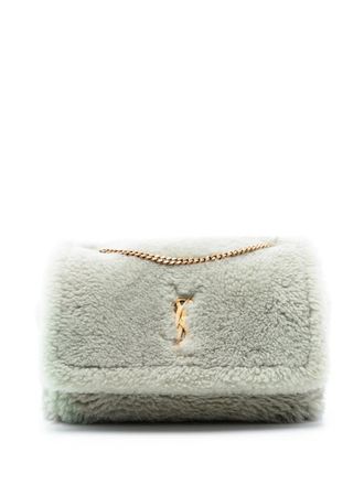 Saint Laurent 2022 Medium Shearling Monogram Kate Reversible shoulder bag - women - COTTON/ STRAW/Suede/Lamb Shearling - One Size - Grey