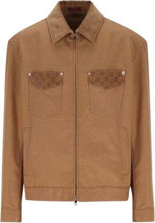 Gucci Brown Shirt Collar Jacket