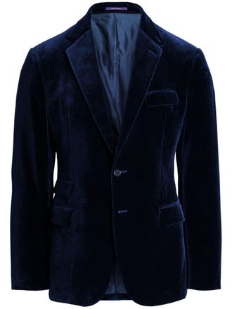 Ralph Lauren Purple Label velvet blazer - men - Cotton - 40 - Blue