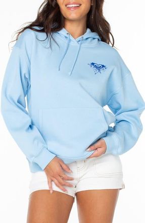 Roxy Wailea Oversize Graphic Hoodie in Airy Blue at Nordstrom, Size Xx-Large