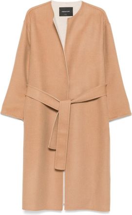 Fabiana Filippi Beige Wool Belted Coat