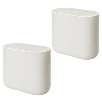 iDesign Small Slim Plastic Bathroom Trash Can, 2-Pack, Coconut White at Nordstrom