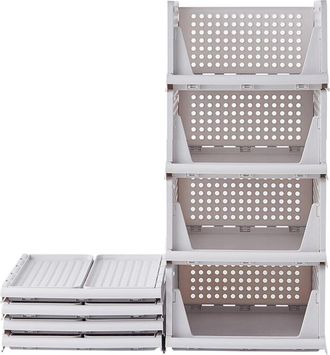 OEM Organizador De Armario (paquete De 3), Organizador De Cajones Apilable, Caja De Almacenamiento De Pl&aacute;stico Para Dormitorio, Armario O Vestidor, 43 X 3