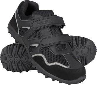 Mountain Warehouse Mars Kids Non Marking Shoes - Lightweight, Breathable, Comfortable, Hook & Loop Straps, Boys & Girls - for Spring Summer & Outdoors Black Junior Shoe 
