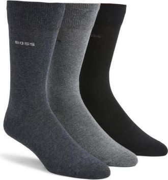 BOSS Assorted 3-Pack Cotton Blend Dress Socks in Open Misc at Nordstrom, Size 7-13