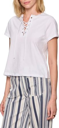 Sanctuary Timeless Lace-Up T-Shirt in White at Nordstrom, Size X-Large