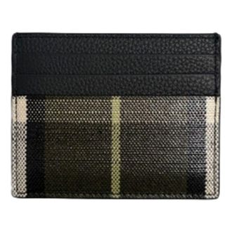 Burberry 26SS Check Card Holder Wallet Green 8118835