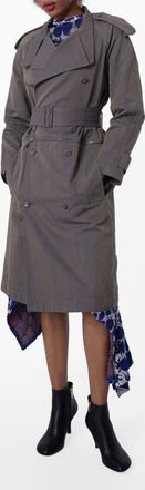 Burberry Cotton-Linen Blend Trench Dress, Brand Size 10 ( US Size 8 )