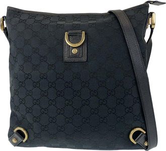 Gucci Black GG Canvas & Leather Abby Shoulder Bag (Authentic Pre-Loved)