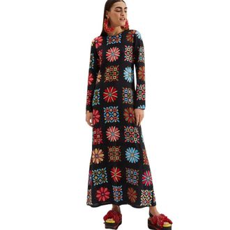 La DoubleJ Jurk met Lange Mouwen - Dames - Jurken - Veelkleurig - Maat: M Viscose