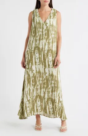 Halogen Twist Back Sleeveless Maxi Dress in Loden Green at Nordstrom Rack, Size X-Small