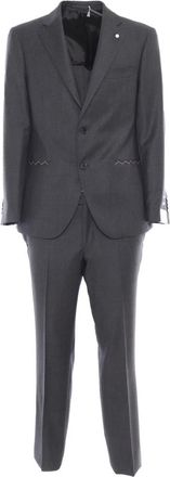 Luigi Bianchi Mantova Single Breasted Suit - Heren - Business pakken - Grijs - L - Kostuums