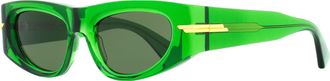 Bottega Veneta BV1144S Cat-Eye Acetate Sunglasses - Green