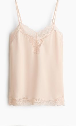 H&M Tr&auml;gertop mit Spitze - Blassrosa