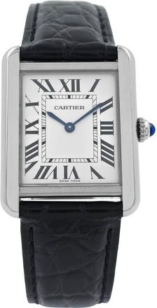 Cartier Pre-owned Cartier Tank Solo Silvered Light Opaline Dial Ladies Watch WSTA0030