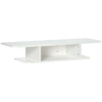 HOMCOM Wall Mounted TV Stand Entertainment Unit with Storage Shelf - White | TJ Hughes