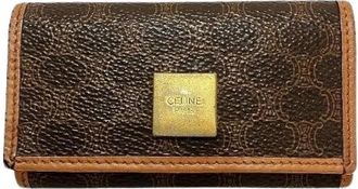 Celine Pre-owned Accessories, female, Brown, Size: ONE SIZE Pre-owned Macadam PVC Leather Key Case