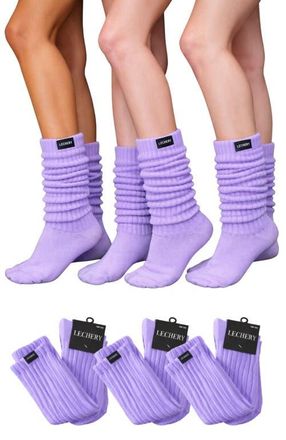 Lechery 3 Pairs of Scrunch Socks in Lilac at Nordstrom