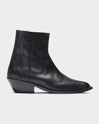 Represent Men & apos;s Michael Leather Zip-Up Western Ankle Boots