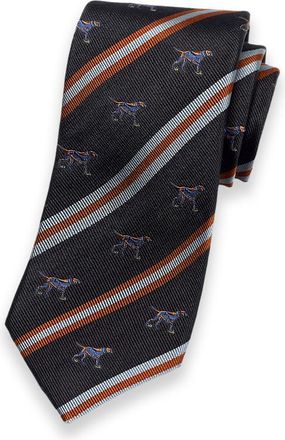 Paul Fredrick Dog Motif Woven Silk Tie