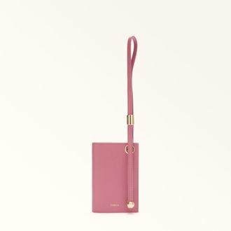 Furla Laura Porta Carte Di Credito S Blush Pink Rosa Pelle Stampata Donna