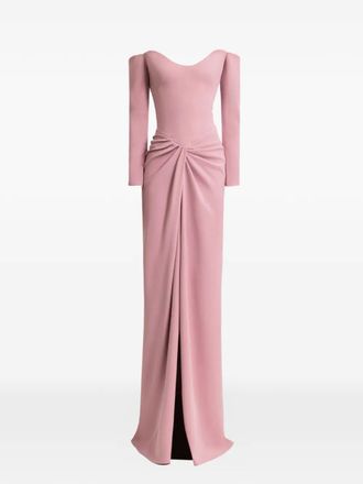Gemy Maalouf off-shoulder draped maxi dress - women - Fabric - 10 - Pink
