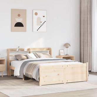 vidaXL Vidaxl - Estructura De Cama Con Cabecero Madera Maciza Pino 140x190 Cm