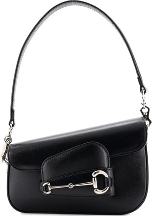 Gucci Horsebit 1955 Asymmetric Leather Mini shoulder bag - Zwart