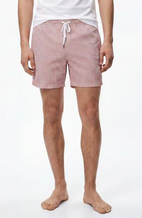 Onia Classic Seersucker Swim Trunks in Cherry at Nordstrom Rack, Size Xx-Large